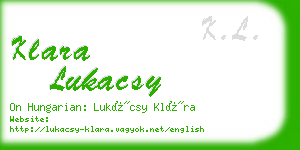 klara lukacsy business card